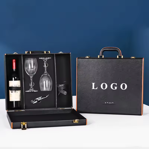 Maleta de Cuero Marrón con Forro de Terciopelo Rojo y Asa para Guardar Joyas, Relojes y Gafas, Caja Rígida - Product Image 2