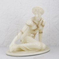 Sculpture en résine de femme assise de style grec Tuohuangniu, bleu et marron, figurine d'art moderne de luxe pour la maison/le bureau/l'hôtel/la salle d'exposition