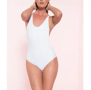 Sexy Backless Een Stuk Badpak Vrouwen Solid Badmode Rode Hoge Taille Beachwear Badpak Zomer Zwemmen Pak Monokini Beach Wear