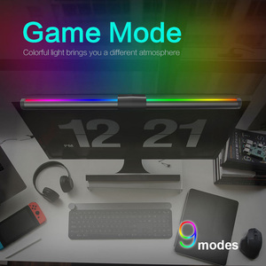 LEDEAST NY-MGD USB Powered Round Desktop LED Display <strong>Monitor</strong> <strong>Light</strong> Bar Touch Control RGBIC Night <strong>Light</strong> for Computer - Product Image 3