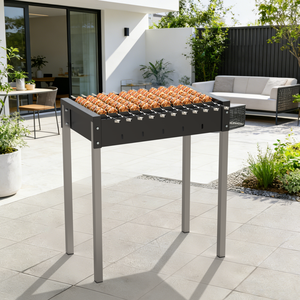Parrilla Portátil <span class=keywords><strong>para</strong></span> Barbacoa con Control Remoto, Parrilla <span class=keywords><strong>para</strong></span> Exteriores con Brochetas de Acero Inoxidable <span class=keywords><strong>para</strong></span> 3-5 Personas - Product Image 2