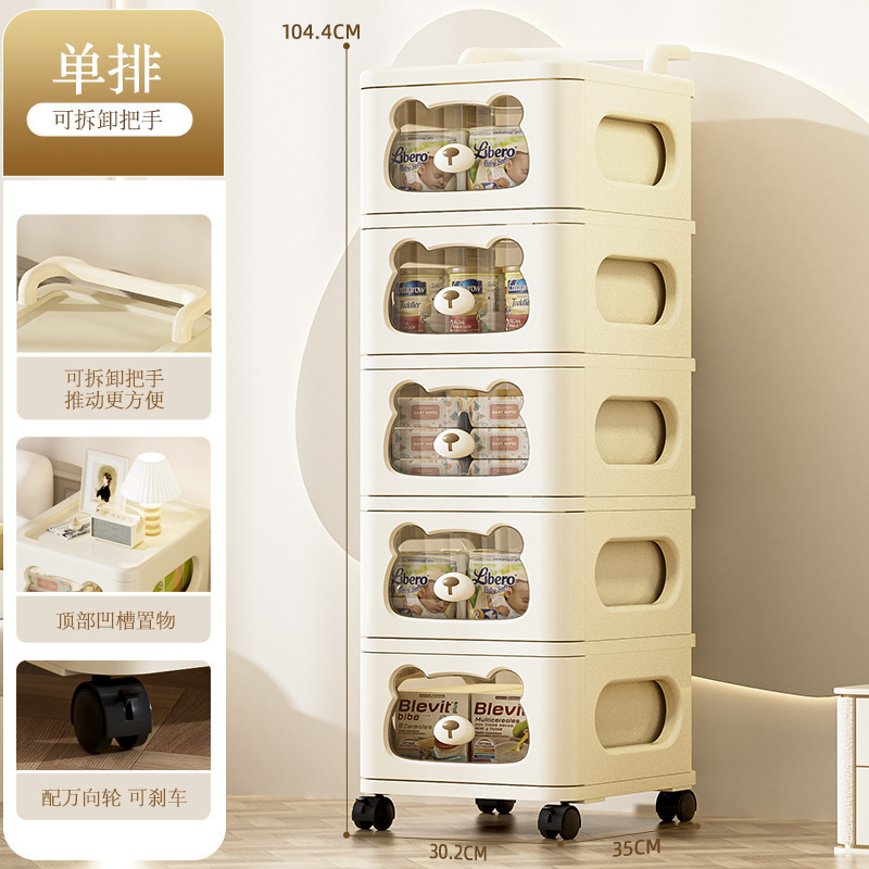 Cream-colored trolley [Single row, 5 layers]