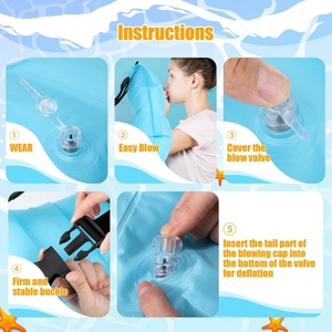 Ceinture de natation gonflable en PVC, flotteur de piscine portable, aide à la taille pour adultes, ceinture d'entraînement de natation réglable avec boucle - Product Image 4
