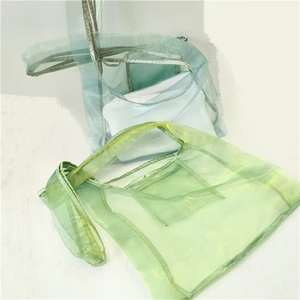 Custom <b>Transparent</b> Shoulder Handbags Various Colours Organza Tote Large Shopping <b>Bag</b> Grocery Mesh Organza Pouch - Product Image 6