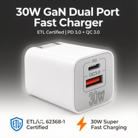 Adaptor Universal Colokan AS 30w Gan PD QC3.0 Pengisi Daya Ponsel Cepat Tipe c 20w 30w Blok Pengisi Daya Dinding Usb-c Pengisi Daya Dinding Usb-c