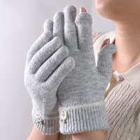 Nouveaux gants de cyclisme thermiques en jacquard, laine/nylon, style coréen, polyvalents, tricotés, compatibles avec les écrans tactiles, cinq doigts, pour la conduite hivernale