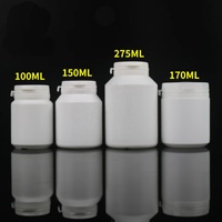 Bouteille en plastique HDPE blanche de 50ml couvercle à ouverture facile pour récipient d'emballage de chewing-gum avec capsule de vitamine pour bonbons collations au sucre