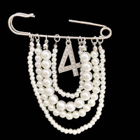 Épingles à numéros personnalisées pour sororité avec strass, de 1 à 100, avec un design en perles multicouches