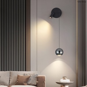 Lampe murale LED moderne de style nordique à capteur de mouvement, lumière blanc chaud, pour salon, chambre, hôtel, couloir, chevet - Product Image 3
