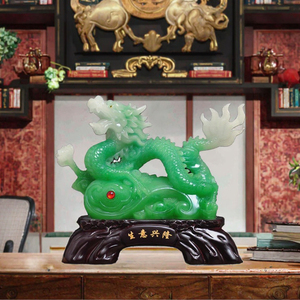 Maßgefertigte Harz-Drachenstatue Handbemaltes Feng-Shui-Ornament für Heim Büro Hotel Dekoration - Product Image 3
