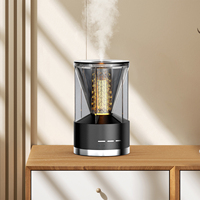 Diffuseur Humidificateur Ultrasonique Sans Eau 400ml Portable en Verre USB/Batterie/Électrique avec Veilleuse et Arôme pour Voiture