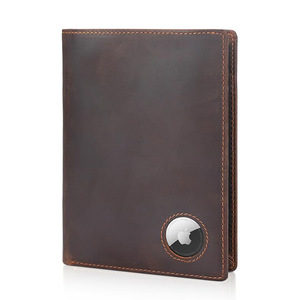 Cartera para Pasaporte de Cuero, Portadocumentos con Bloqueo RFID, Múltiples Ranuras para Tarjetas, Compatible con AirTag, Color Marrón Oscuro, Primavera 2024 - Product Image 5