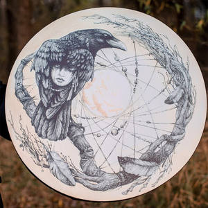 Tambor de <span class=keywords><strong>Cuervo</strong></span> Vegano Hecho a Mano por un Chamán, Tambor Sagrado Druida Nativo, Instrumentos de Sanación con <span class=keywords><strong>Sonido</strong></span>, Tambores Chamánicos - Product Image 6