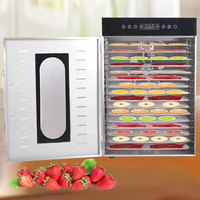 16 Bakjes Rotatie RVS Elektrische Verwarming 110/220V Voedsel- en Fruitdroogmachine Huishoudelijke Voedseldehydrator Beef Jerky Droger