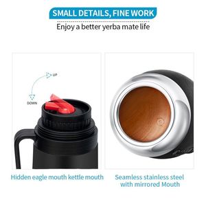 Set Completo de <span class=keywords><strong>Mate</strong></span> Argentino Personalizado: Calabaza de Cuero Hecha a Mano, Tapa sin BPA y Termo Moderno para Bebidas Tradicionales - Product Image 2