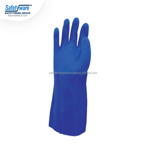Blue <b>PVC</b> Industrial <b>Gloves</b> EN388 Certified Full Hand Waterproof <b>Gloves</b> Cotton Lining Anti-Cut Anti-Slip Coating Oil-Resistant - Product Image 1