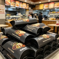 Boîte à emporter personnalisée de haute qualité pour la restauration rapide, boîte à sandwich, emballage en forme de coussin, boîte à shawarma en papier à ouverture facile
