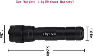 Lampe torche tactique en alliage d'aluminium ultra-lumineuse rechargeable étanche avec charge Type-C portée du faisceau de 180 m - Product Image 4