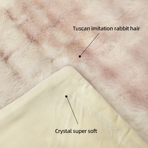Tùy chỉnh 580g giả thỏ sang trọng Nap chăn sang trọng giả lông dày ấm sofa trang trí chăn bán buôn - Product Image 2