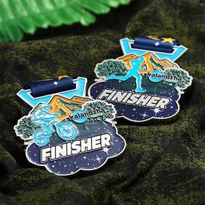 Medalla de Ciclismo 3D en Aleación de Zinc Plateada con Esmalte, Medalla Deportiva para Corredores, Premio para Finalistas de Carreras - Product Image 1