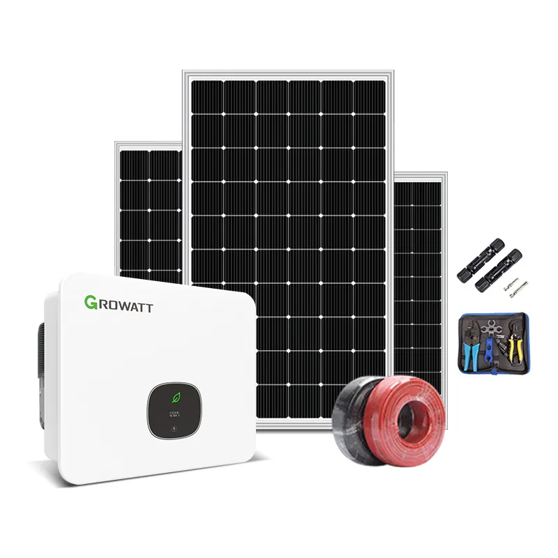 Growatt Mid 20ktl3-x 20 Kw système d'énergie solaire maison sur réseau Kit de système solaire hybride