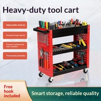 Chariot à outils multi-niveaux multifonctionnel épaissi avec panneau perforé et ouvertures latérales complètes 700x360x670mm pour l'automobile
