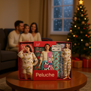 Set Pigiama in Peluche Natalizio 4 Pezzi Regalo per Riunioni Familiari Taglia M Stampa Digitale - Product Image 2