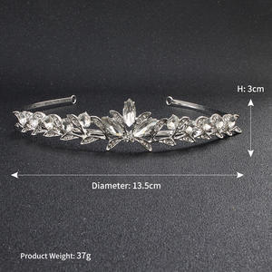 Nouvelle coiffe de mariée transfrontalière, couronne de princesse européenne en cristal, bandeau pour cheveux, bijoux de mariage, accessoires en strass, alliage - Product Image 4