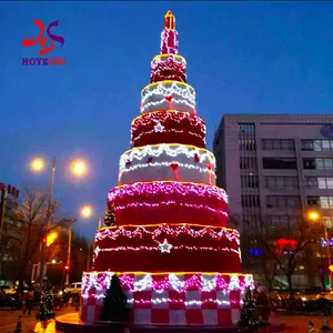 Fabricant de sapin de Noël Arbre de Noël géant en plein air avec lumières LED Le grand arbre de Noël représente l'extérieur robuste u