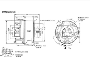 Motor Hidráulico de Pistones Radiales INM6-2500 INM6-3000 INM6 - Product Image 2