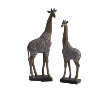 树脂长颈鹿雕像动物家居装饰顶饰长颈鹿动物树脂雕像