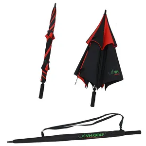 Golf şemsiyesi promosyon reklam toptan özel baskı logosu Golf düz rüzgar geçirmez şemsiye Logo baskılı kozmetik kapları