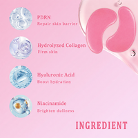 Masque pour les yeux coréen personnalisé, jetable, en gel, avec logo Spa, en feuille, rafraîchissant, en hydrogel, bio-collagène, caféine, PDRN, pour les voyages