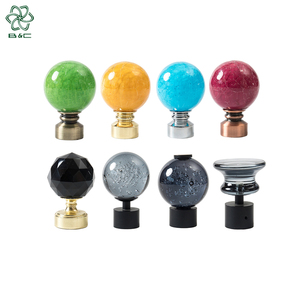Cheap Design <strong>Curtain</strong> Rod Set Glass Crystal Finials Fancy <strong>Curtain</strong> <strong>Pole</strong> <strong>Ends</strong> Cover Decorative Crystal Ball <strong>Curtain</strong> Rod Finials - Product Image 3
