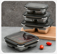 Haute Qualité Bento Alimentaire Boîte À Lunch En Acier Inoxydable Récipient De Stockage Des Aliments Avec Couvercle En Acier Inoxydable Boîte À Lunch