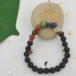 Cuentas de piedras preciosas naturales de 8mm de alta calidad y pulsera de piedra de lava Cuentas de equilibrio curativo natural y piedra natural <span class=keywords><strong>para</strong></span> hombre - Product Image 6