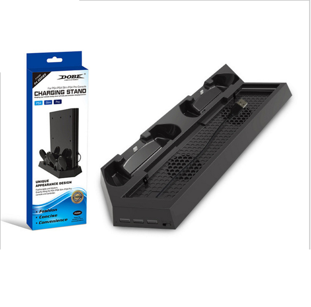 For PS4 Slim Pro Vertical Stand Charger Cooler Fan TP4-023B Cooling Fan Charging Stand for PS4 Charging Station Stand