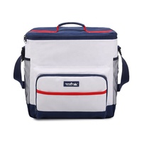Sac isotherme réutilisable en tissu de coton 30L, étanche, de qualité alimentaire, avec poignée de transport et bandoulière réglable et amovible, compartiment avant