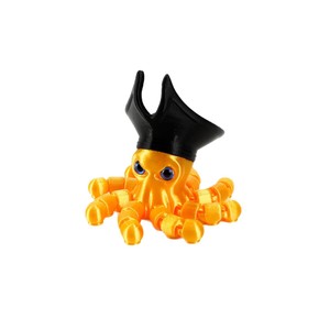 Feeron Figurine Articulée Capitaine Pirate Pieuvre en PLA Imprimé en 3D, Design Tendance, Chapeau Doré et Noir, Jouet Anti-stress Unique et Cool pour Bureau - Product Image 2