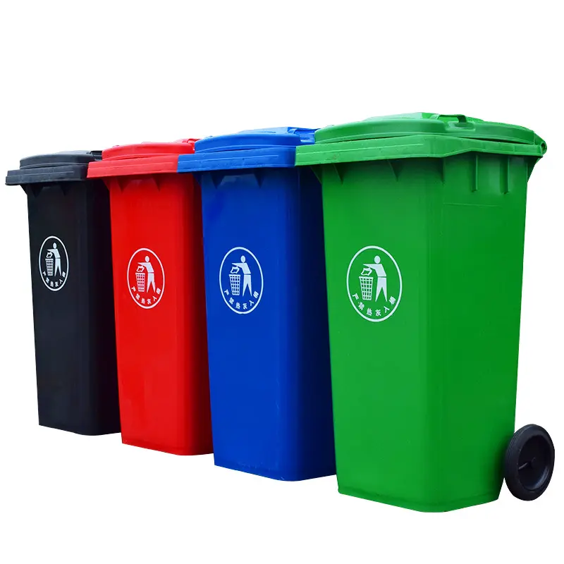 Plastic wheelie garbag container 120L plastic mobile garbage bin, plastic wheel garbage waste bins for sale