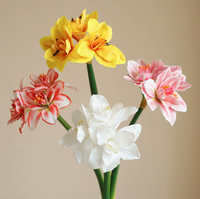 Fleurs artificielles en plastique Moonyan Real Touch Amaryllis, faites à la main, pour Noël, la fête des mères, les centres de table de mariage, les décorations d'intérieur