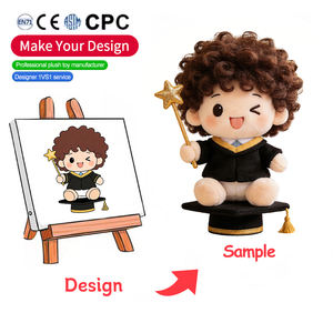 دمى قطيفة مخصصة من المصنع، هدايا تخرج 2026-2027، دمى لطيفة لتخفيف التوتر مع قبعة البكالوريوس - Product Image 2