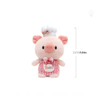 Peluche Cochon Chef Rose en Gros, Jouet Doux et Moelleux, Certifié EN71 CE, Cadeau d'Anniversaire pour Enfants et Bébés