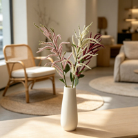 110CM Künstliche Einzelstiel-Hahnenkammblume als Vasenfüller für Innenräume, Künstliche Celosia-Blumenzweige für Zuhause, Büro und Hochzeit
