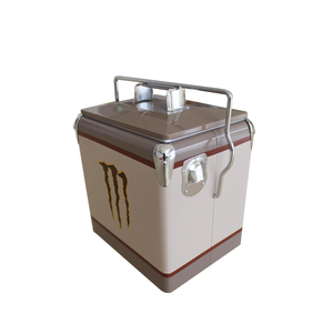 ตู้แช่เบียร์เย็นสไตล์วินเทจกล่องเก็บความเย็นทำจากโลหะแบบโบราณหีบใส่น้ำแข็งสีแบบ13L ตามสั่ง - Product Image 4