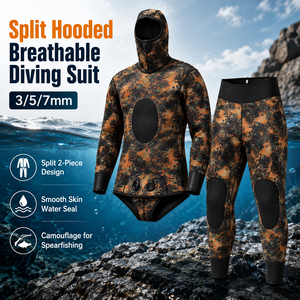 <span class=keywords><strong>Combinaison</strong></span> de plongée en néoprène 2 pièces à cellules ouvertes 3mm 5mm <span class=keywords><strong>7mm</strong></span> pour la pêche sous-marine, camouflage, avec joints lisses - Product Image 1