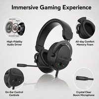 LDON 547 Penjualan Langsung Pabrik Headphone Gaming USB Over-Ear dengan Mikrofon Headset Baru Premium Lampu RGB OEM