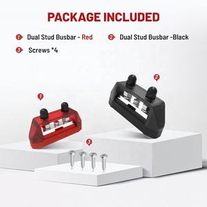 100A 2 vías M6 Stud niquelado latón Car Audio Power Distribution Block Busbar con cubierta para RV Boat Yacht - Product Image 4