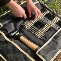 Paquete de forja para acampar, bolsa de almacenamiento, martillo de aluminio, lonas, estaca, tienda, clavija, herramienta de almacenamiento, bolsa de lona, suministros de equipo de campamento