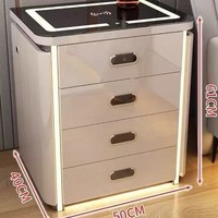 Armoire de chevet intelligente transfrontalière avec coffre-fort intégré, recharge sans fil, haut-parleur multifonction, sécurité par empreinte digitale, design minimaliste